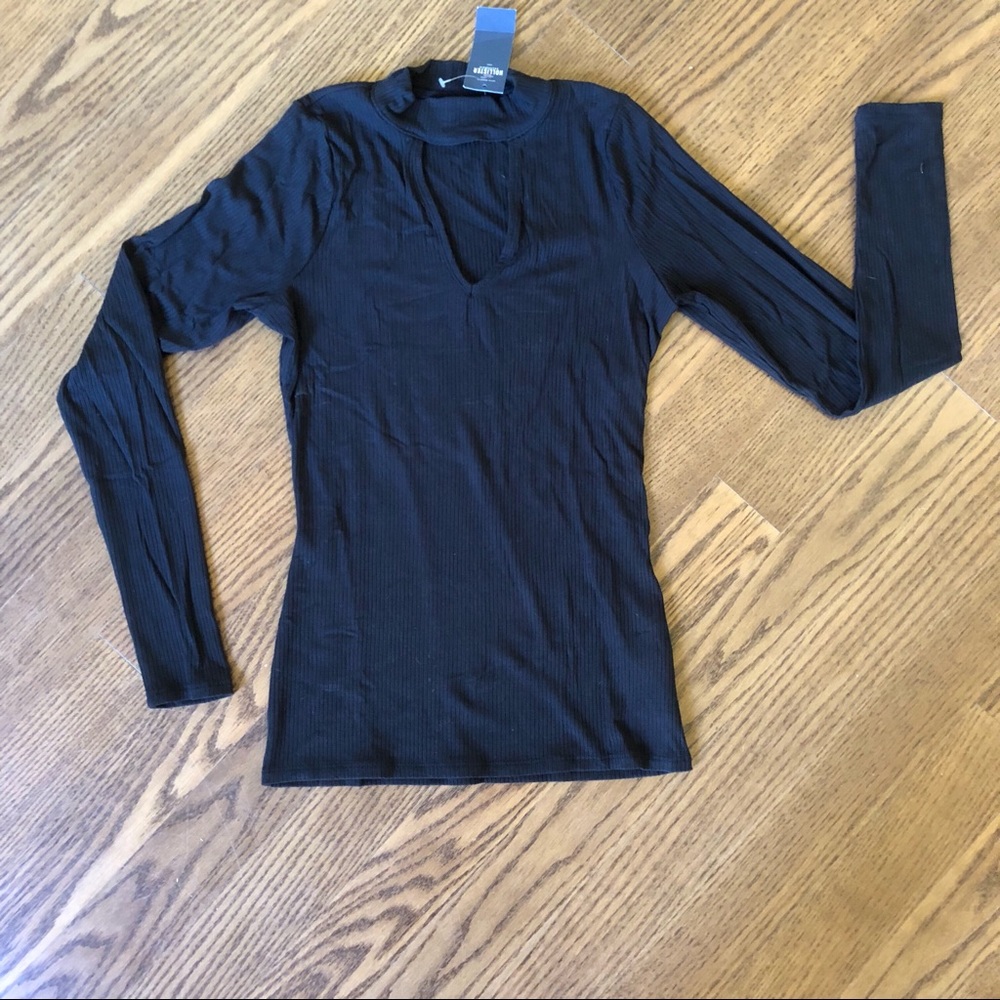 Mock Neck Black Top